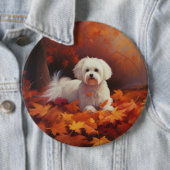 マルチーズ紅葉秋インスパイア 缶バッジ (インサイチュ)