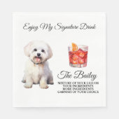 マルチーズ結婚の飲み物 スタンダードランチョンナプキン (正面)
