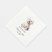 マルチーズ結婚犬のナプキンと写真 スタンダードランチョンナプキン (角)