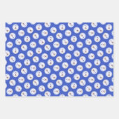 マルチーズ絵を描ズブルーボウかわいいオリジナルドッグアート ラッピングペーパーシート (正面3)