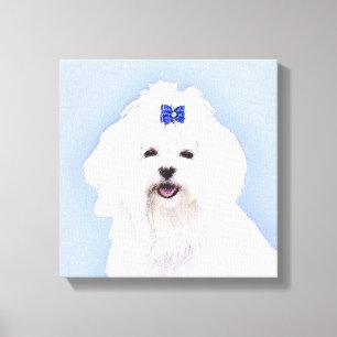 マルチーズ絵画ズ – かわいいオリジナルドッグアート キャンバスプリント
