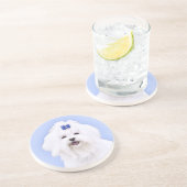 マルチーズ絵画ズ – かわいいオリジナルドッグアート コースター (側面)