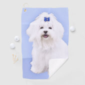 マルチーズ絵画ズ – かわいいオリジナルドッグアート ゴルフタオル (インサイチュ)