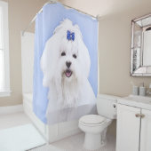 マルチーズ絵画ズ – かわいいオリジナルドッグアート シャワーカーテン (インサイチュ)