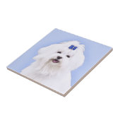 マルチーズ絵画ズ – かわいいオリジナルドッグアート タイル (側面)