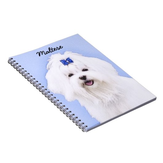 マルチーズ絵画ズ – かわいいオリジナルドッグアート ノートブック (右側)