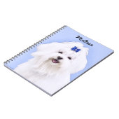 マルチーズ絵画ズ – かわいいオリジナルドッグアート ノートブック (左側)