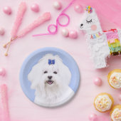 マルチーズ絵画ズ – かわいいオリジナルドッグアート ペーパープレート (パーティー)