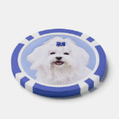 マルチーズ絵画ズ – かわいいオリジナルドッグアート ポーカーチップ (シングル)
