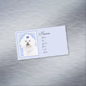 マルチーズ絵画ズ – かわいいオリジナルドッグアート マグネット名刺 (インサイチュ)