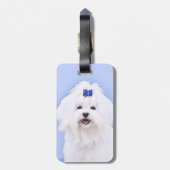 マルチーズ絵画ズ – かわいいオリジナルドッグアート ラゲッジタグ (裏面縦)