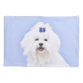 マルチーズ絵画ズ – かわいいオリジナルドッグアート 枕カバー (裏面)