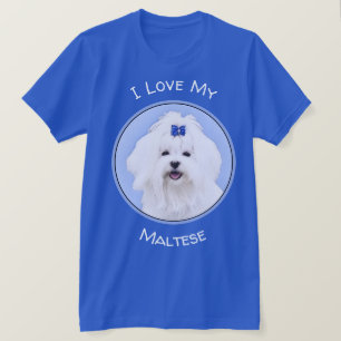 マルチーズ絵画ズ – かわいいオリジナルドッグアート Tシャツ