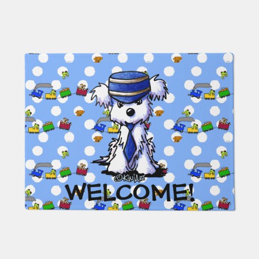 マルチーズ車掌 ドアマット (正面)