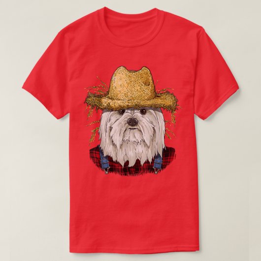 マルチーズ農家マルチーズドッグ恋人 Tシャツ (デザイン正面)