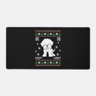 マルチーズ醜いクリスマスセーター デスクマット