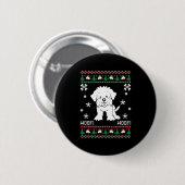 マルチーズ醜いクリスマスセーター 缶バッジ (正面&裏面)