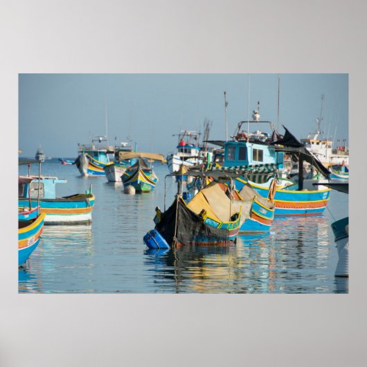 マルチーズ魚釣りボート |マルタのマルサスロク ポスター (正面)