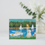 マルチーズ10 – 帆船 ポストカード (スタンド正面)