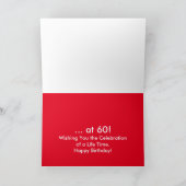 マルチーズ60番目の誕生日グリーティングカード(赤/白) カード (内部)