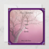 マルチーズ&さくらんぼブロッサムパークパープルフレーム 招待状 (裏面)