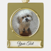 マルチーズ+シースー ミックス犬 クリスマス バナー オーナメント (正面)