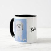 マルチーズ+シースー ミックス犬 絵付き マグカップ (正面左)