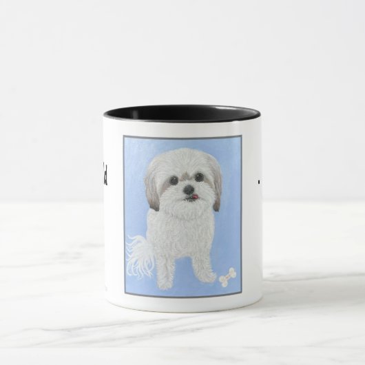 マルチーズ＋シーズーのミックス犬マグカップ マグカップ (中央)
