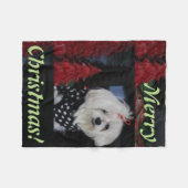 マルチーズ フリースブランケット (正面(横))