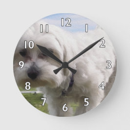 マルチーズ ラウンド壁時計