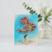 マルチ島のインナー・ヘブリデス・スコットランドヴィンテージの地図。 ポストカード (スタンド正面)