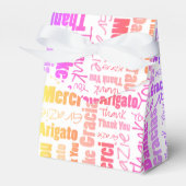 マルチ言語コラージュ レインボー カラー 感謝 フェイバーボックス (正面サイド)