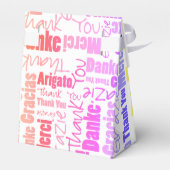マルチ言語コラージュ レインボー カラー 感謝 フェイバーボックス (裏面サイド)
