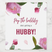 マルチ フローラル ブライダル シャワー ポップ ザ バブル ワインラベル (シングルラベル)