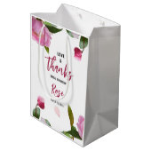 マルチ フローラル ブライダル シャワー ラブ & サンクス ミディアムペーパーバッグ (裏面アングル)