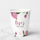 マルチ フローラル ブライダル シャワー 紙コップ (裏面)