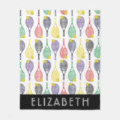 マルチ|ホワイトテニス名まパーソナライズされたたはモノグラム フリースブランケット (正面)