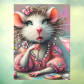 マルテかわいらしニを熟考しているネズミの女性 ウィンドウサイン (シート3)