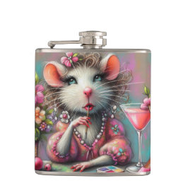 マルテかわいらしニを熟考しているネズミの女性 フラスク