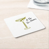 マルティお洒落ニイラストレーション誕生日 スクエアペーパーコースター (アングル)