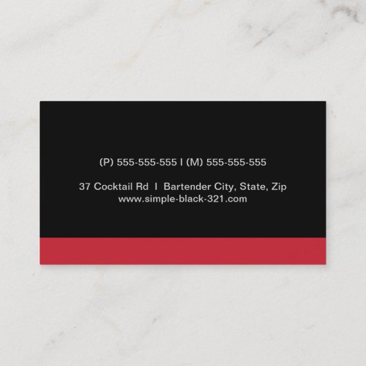 マルティエレガントーニ·カクテル·グラス·バーテンダー 名刺 (裏面)