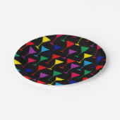 マルティカラフルニカクテルパターン ペーパープレート (アングル)