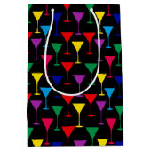 マルティカラフルニカクテルパターン ミディアムペーパーバッグ (正面)