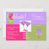 マルティカラフルニグラスバースデーパーティー 招待状 (正面)