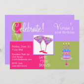 マルティカラフルニグラスバースデーパーティー 招待状 (正面/裏面)