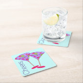 マルティカラフルニグラスパーティー紙コースター スクエアペーパーコースター (インサイチュ)