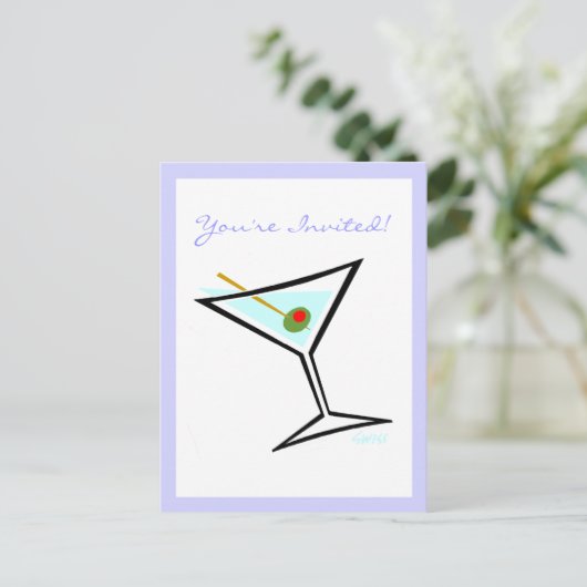 マルティクールニグラスカクテルパーティの招待状 インビテーションポストカード (スタンド正面)
