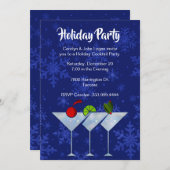 マルティスタイリッシュニスホリデーカクテルパーティの招待状 招待状 (正面/裏面)
