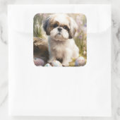 マルティチドッグとイースターエッグホリデー スクエアシール (バッグ)