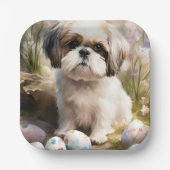 マルティチドッグとイースターエッグホリデー ペーパープレート (正面)